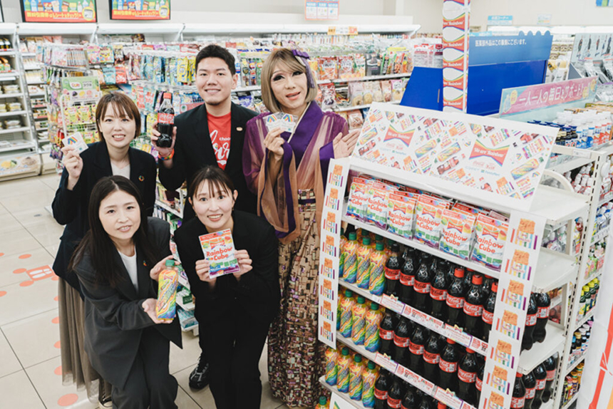 Scene from the campaign at a FamilyMart store