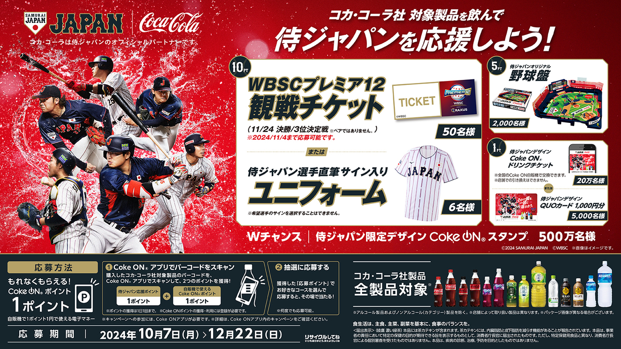 侍ジャパンタイアップ ポートフォリオ Coke ON活用プロモーション